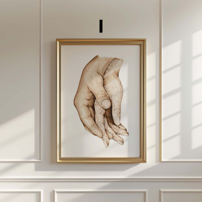 JUSTGOODMOOD Henna Hände Poster – Museumsgerechter Druck