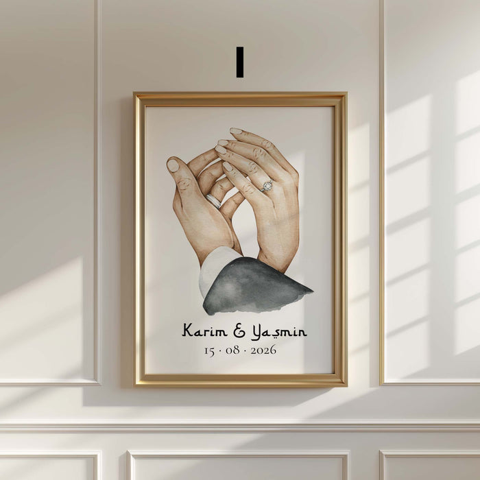 JUSTGOODMOOD Hände Paar Poster – Premium Cotton Print