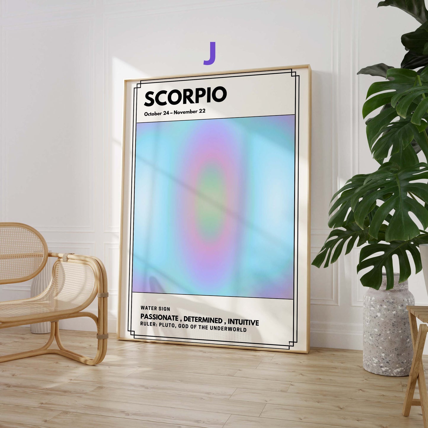 Minimalistische Sternzeichen Poster · Geschenkidee · Wassermann, Widder, Krebs, Steinbock, Zwillinge, Löwe · Dekoprint ohne Rahmen