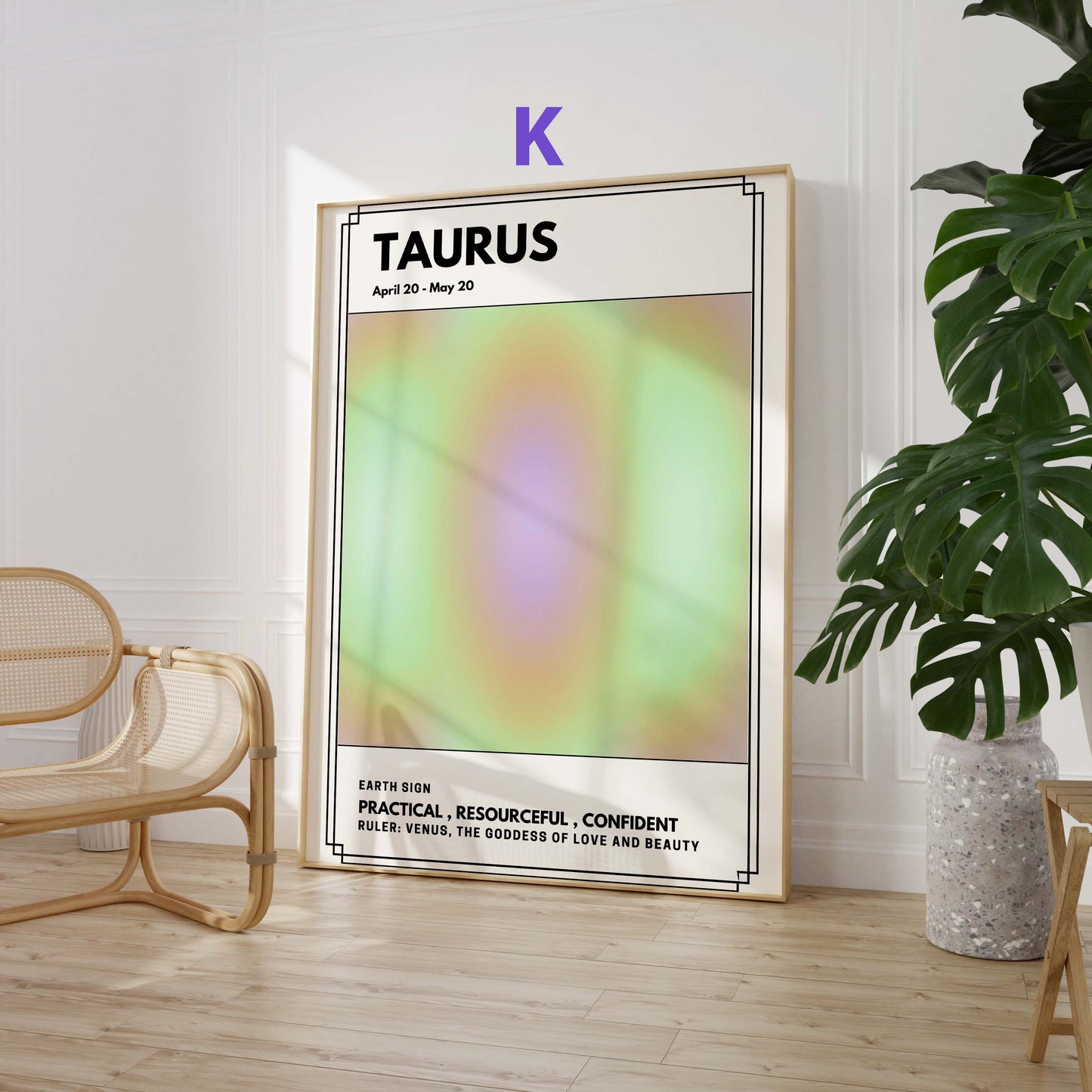 Minimalistische Sternzeichen Poster · Geschenkidee · Wassermann, Widder, Krebs, Steinbock, Zwillinge, Löwe · Dekoprint ohne Rahmen