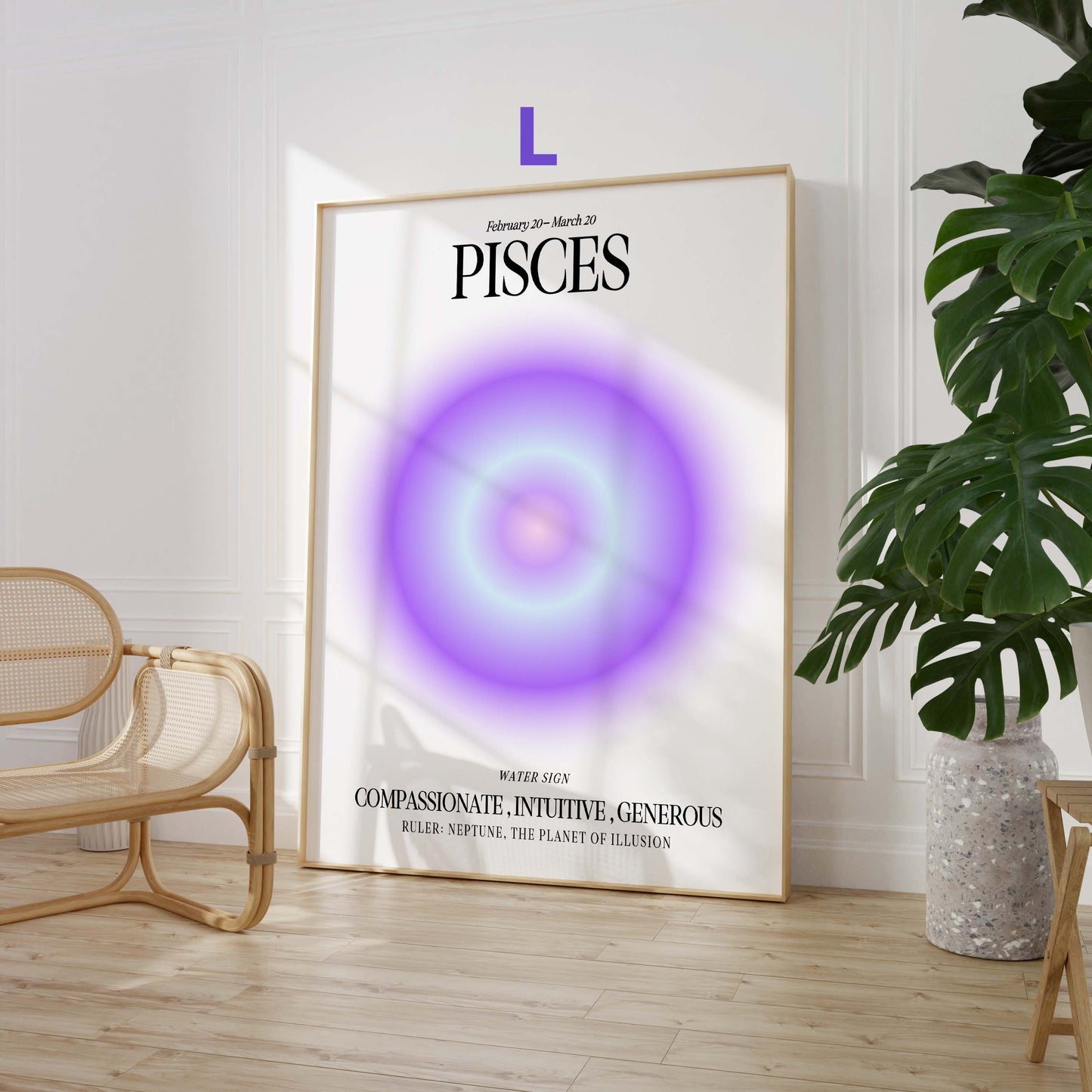 Sternzeichen Farbkreis Poster · Geschenkidee · Widder, Stier, Wassermann, Zwillinge, Krebs, Löwe, Jungfrau und Waage · Dekoprint ohne Rahmen