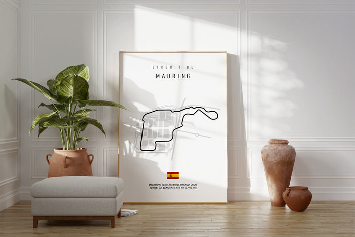 JUSTGOODMOOD Madring Formel 1 Poster – Edler Baumwolldruck