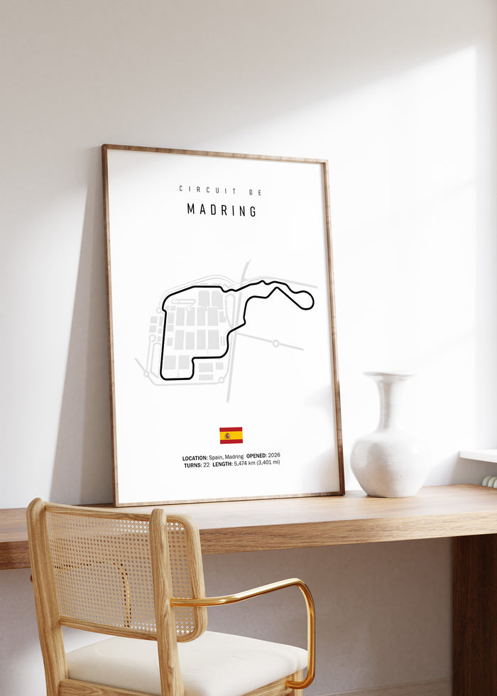 JUSTGOODMOOD Madring Formel 1 Poster – Edler Baumwolldruck