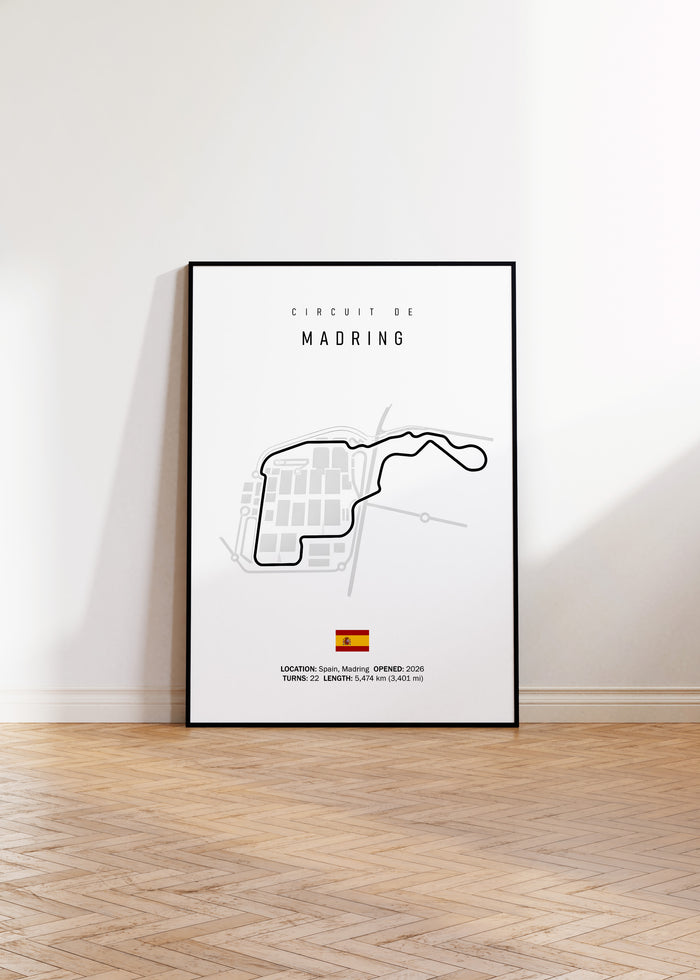 JUSTGOODMOOD Madring Formel 1 Poster – Edler Baumwolldruck