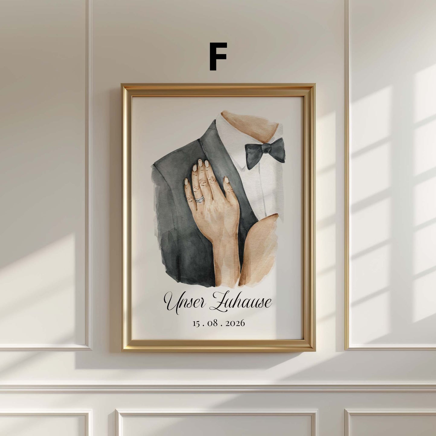 Personalisiertes Hochzeit Poster · Geschenkidee · Paar Hände Illustration · Jahrestag Verlobung Liebe · Print ohne Rahmen