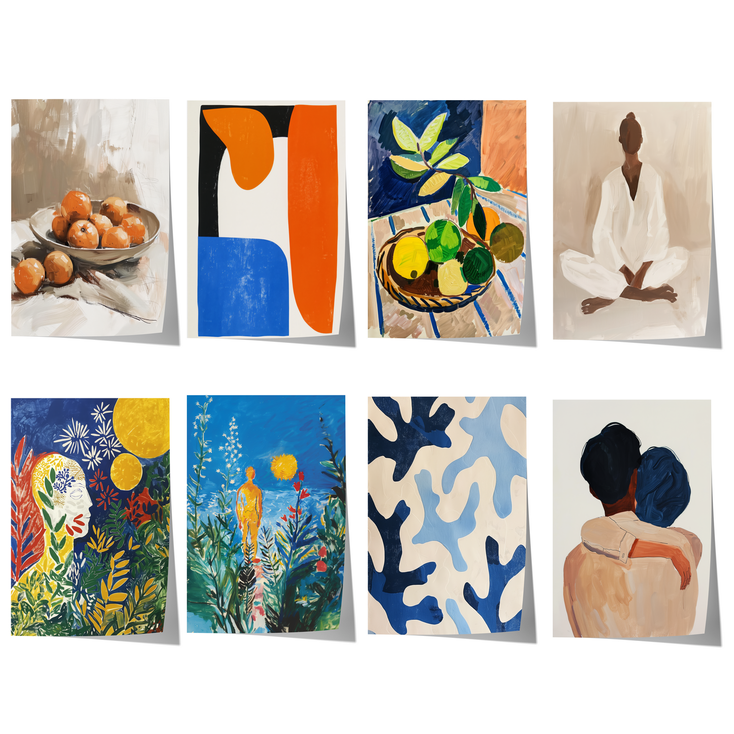 Moderne Kunst Poster · Geschenkidee · Abstrakte Formen, Stillleben Früchte, Boho Figuren & Natur Motive · Dekoprint ohne Rahmen