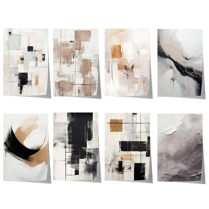 Geometrische Poster in Schwarz und Beige