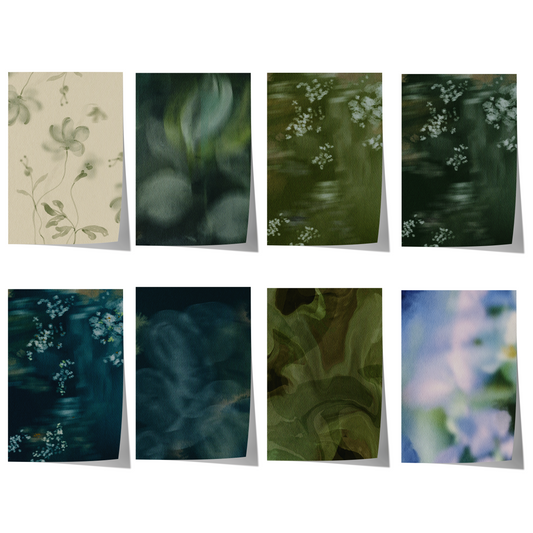 Botanik Poster · Geschenkidee · Aquarell Blumen Waldkunst Abstrakte Natur · Dekoprint ohne Rahmen