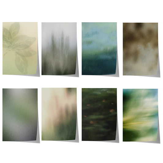 Botanische Poster · Geschenkidee · Sanfte Blätter Nebel Wasserlandschaften Abstrakte Natur · Dekoprint ohne Rahmen