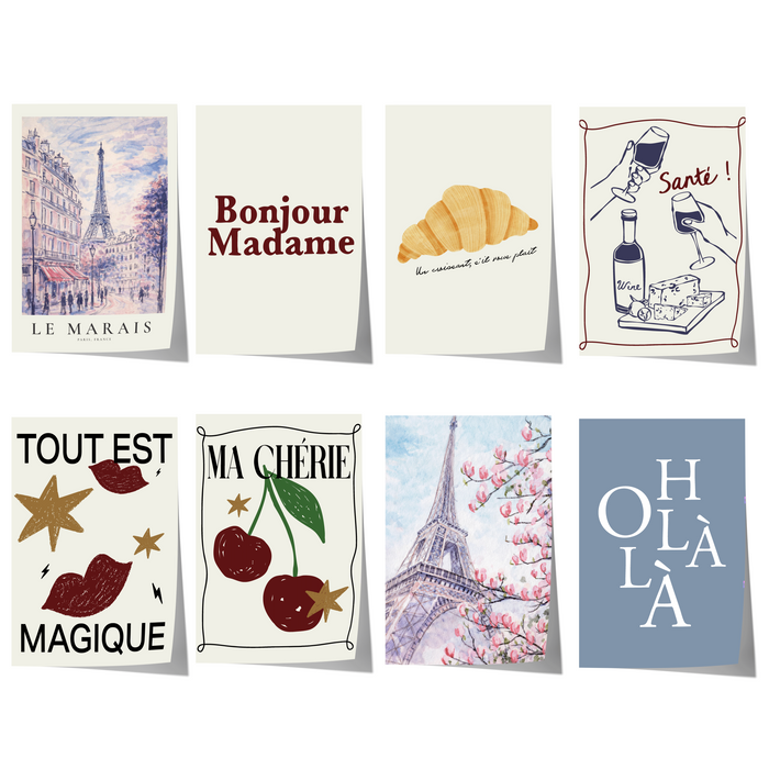 JUSTGOODMOOD Paris Poster – Hochwertiger Baumwoll-Print