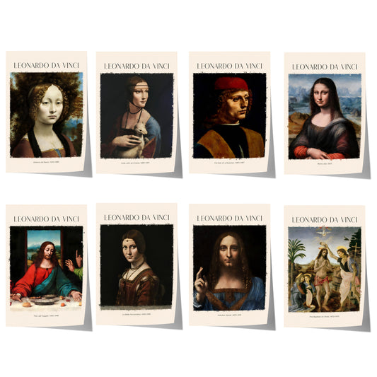 Leonardo da Vinci Kunst Poster · Geschenkidee · Mona Lisa Dame mit Hermelin Salvator Mundi Renaissance Meisterwerke · Dekoprint ohne Rahmen
