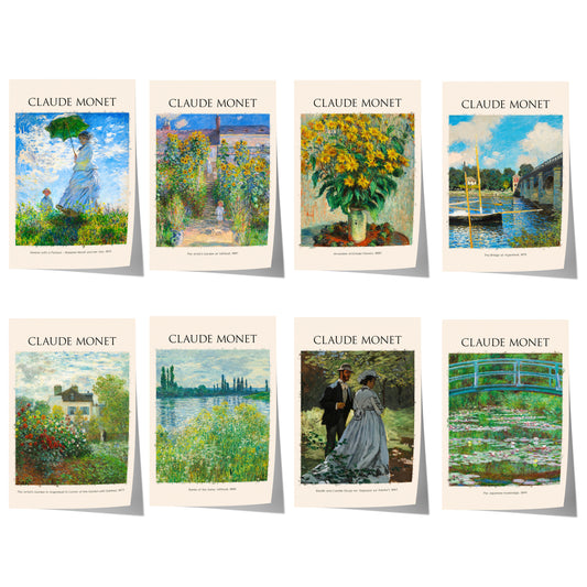 Claude Monet Kunst Poster · Geschenkidee · Impressionistische Gärten Seine Landschaften Blumen Brücken · Dekoprint ohne Rahmen