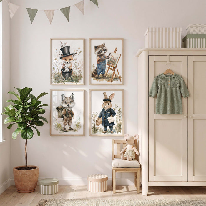 JUSTGOODMOOD Waldtiere Poster – Edle Wanddeko