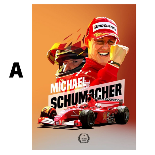 Poster Formel 1 Rennfahrer Rennwagen Michael Schumacher Legende Champion · Deko Print ohne Rahmen
