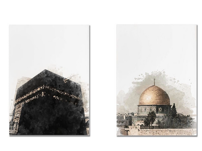 Poster Moschee Mekka Kaaba – Premium Baumwolle
