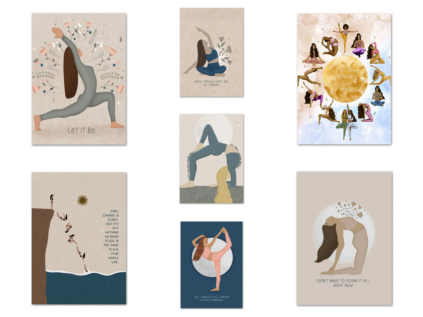 Yoga positive Gedanken · Geschenkidee · Yogastudio · Deko Print ohne Bilderrahmen
