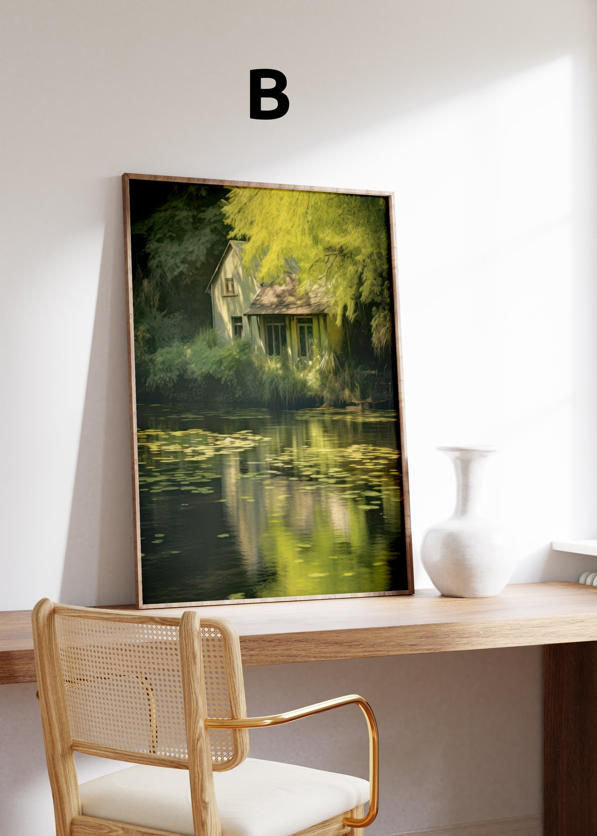 Kunst Poster · Geschenkidee · Blumen Seerosen Romantische Gärten & Pferde · Dekoprint ohne Rahmen