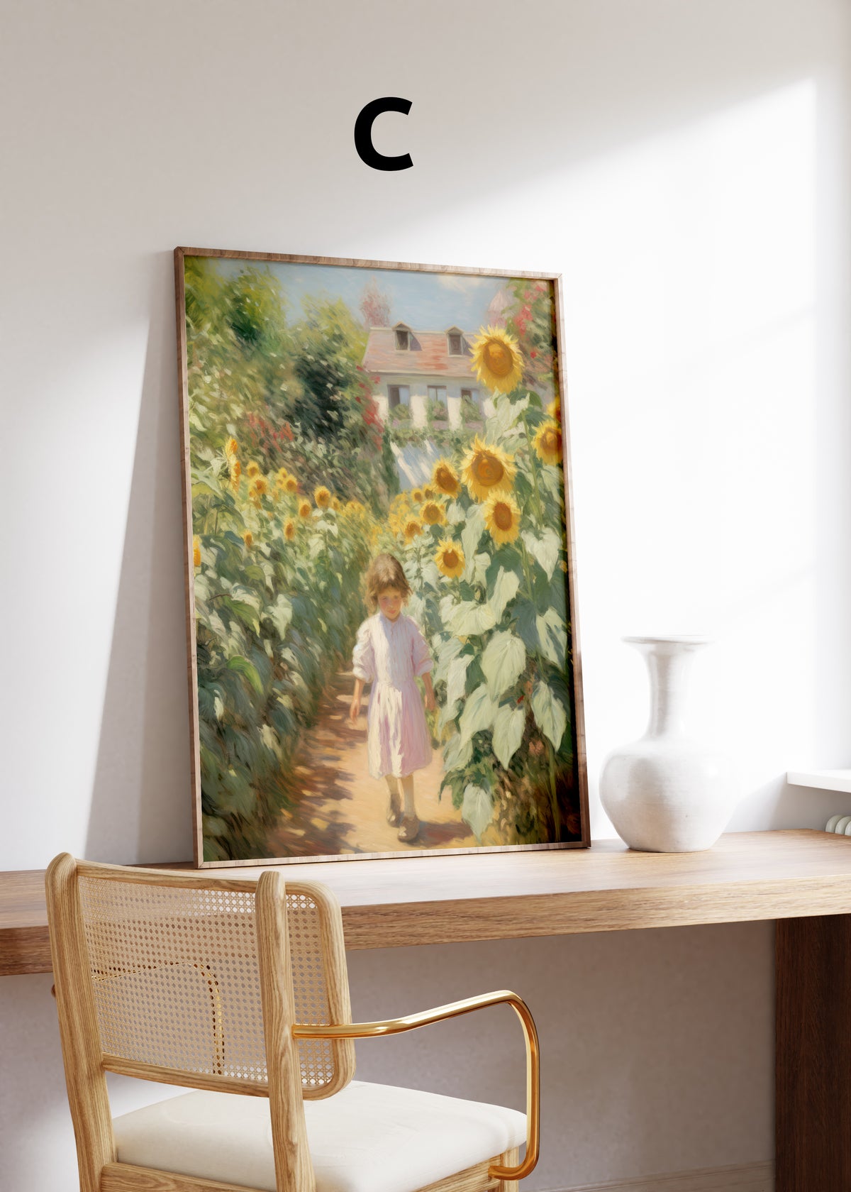 Kunst Poster · Geschenkidee · Blumen Seerosen Romantische Gärten & Pferde · Dekoprint ohne Rahmen