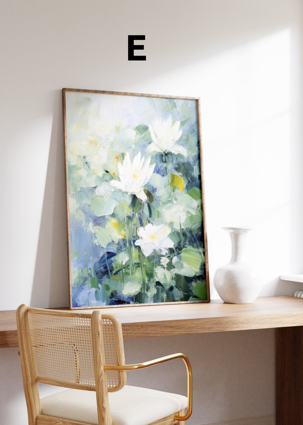 Kunst Poster · Geschenkidee · Blumen Seerosen Romantische Gärten & Pferde · Dekoprint ohne Rahmen
