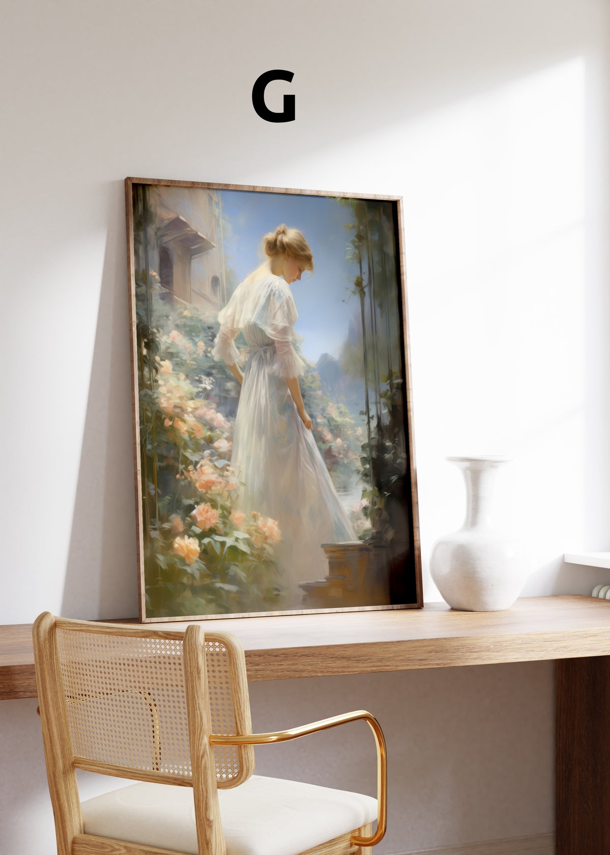 Kunst Poster · Geschenkidee · Blumen Seerosen Romantische Gärten & Pferde · Dekoprint ohne Rahmen