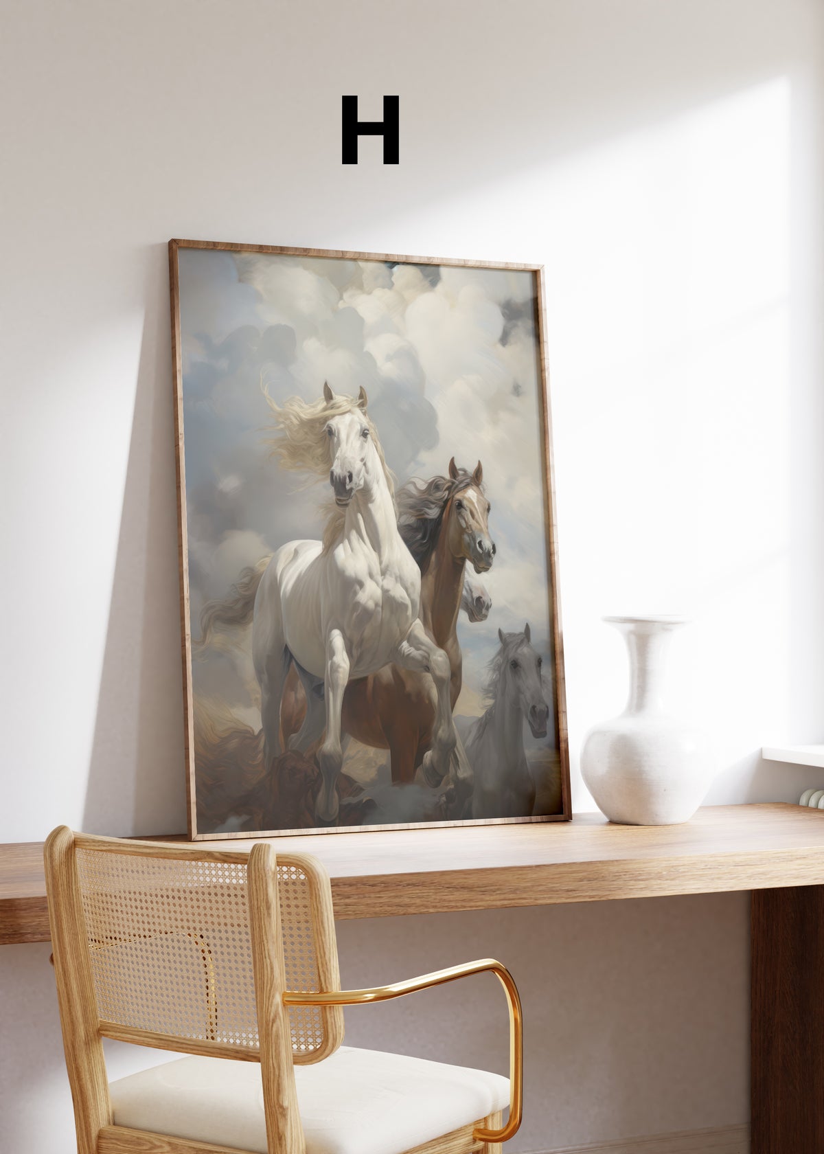 Kunst Poster · Geschenkidee · Blumen Seerosen Romantische Gärten & Pferde · Dekoprint ohne Rahmen