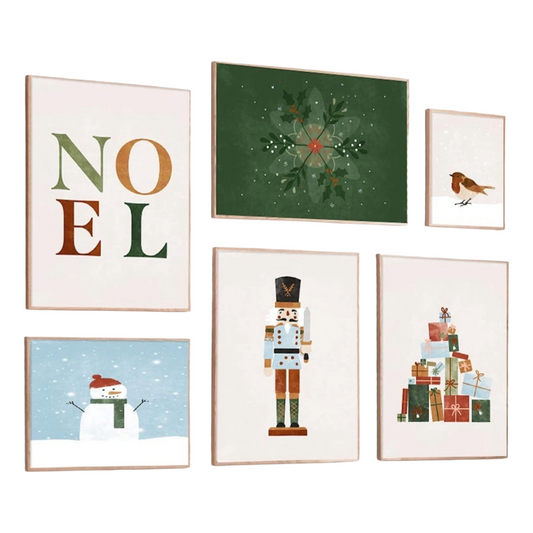 Poster Weihnachten Nussknacker Geschenke  · Wohnkultur| Bilder Wohnzimmer | Wandbilder Schlafzimmer | Deko Print ohne Rahmen | Bilder