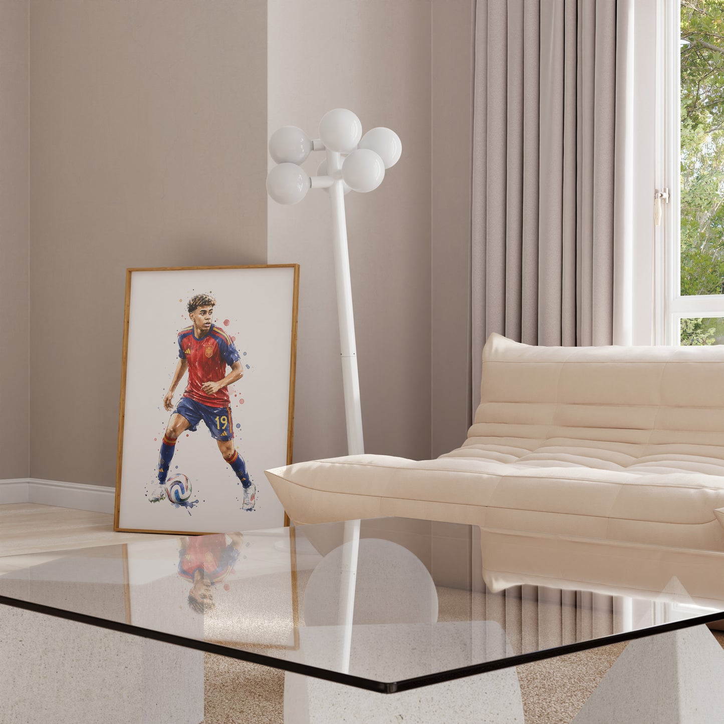 Fußball Poster Spanien Spieler · Geschenkidee · Aquarell Sport Wandbild · Deko Print ohne Rahmen