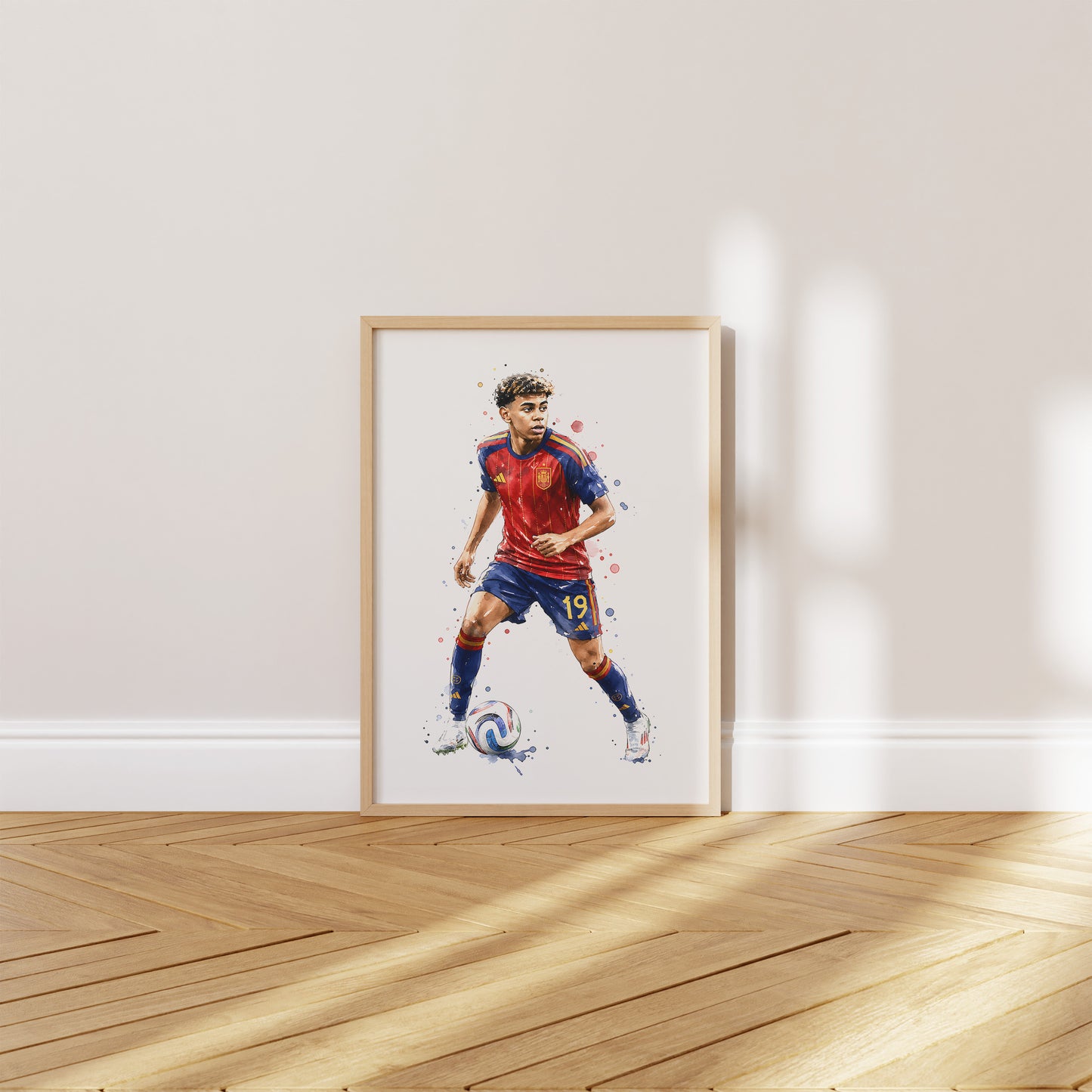 Fußball Poster Spanien Spieler · Geschenkidee · Aquarell Sport Wandbild · Deko Print ohne Rahmen