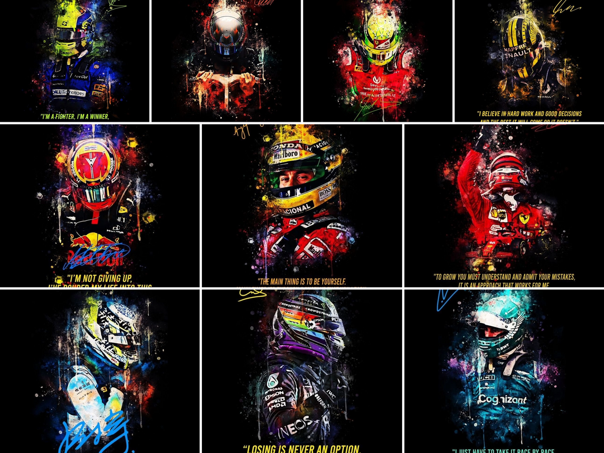 Poster Formel 1 Rennfahrer Legenden Sprüche · Deko Print ohne Rahmen