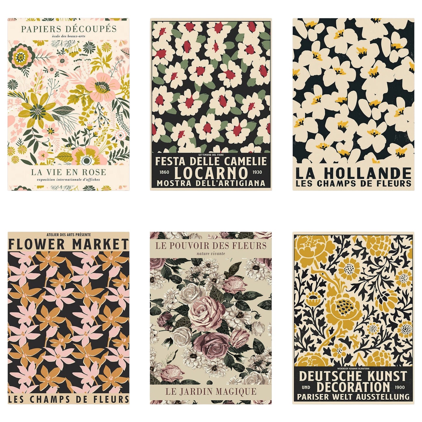 Poster Abstrakt Blumenmarkt · Skandinavisch Design · Vintage Stil als Deko Print ohne Rahmen