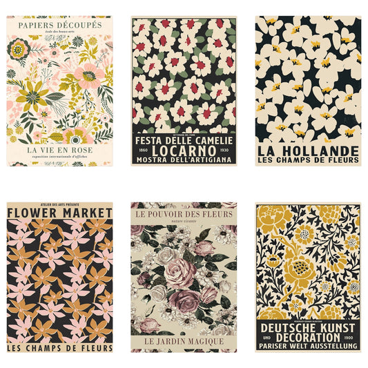 Poster Abstrakt Blumenmarkt · Skandinavisch Design · Vintage Stil als Deko Print ohne Rahmen