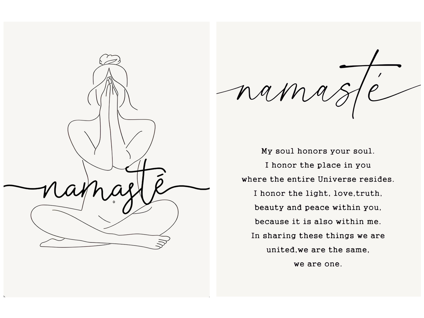 Poster Namaste Yoga Manifestierung als Deko Print ohne Rahmen
