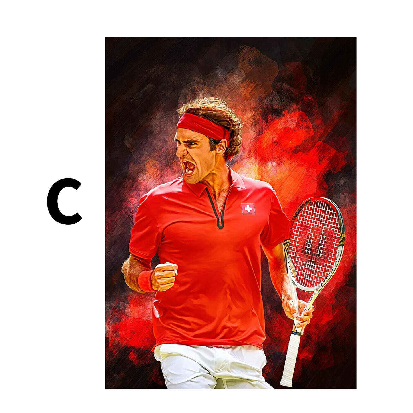 Poster Tennis Spieler Roger Federer · Geschenkidee · Deko Print ohne Rahmen