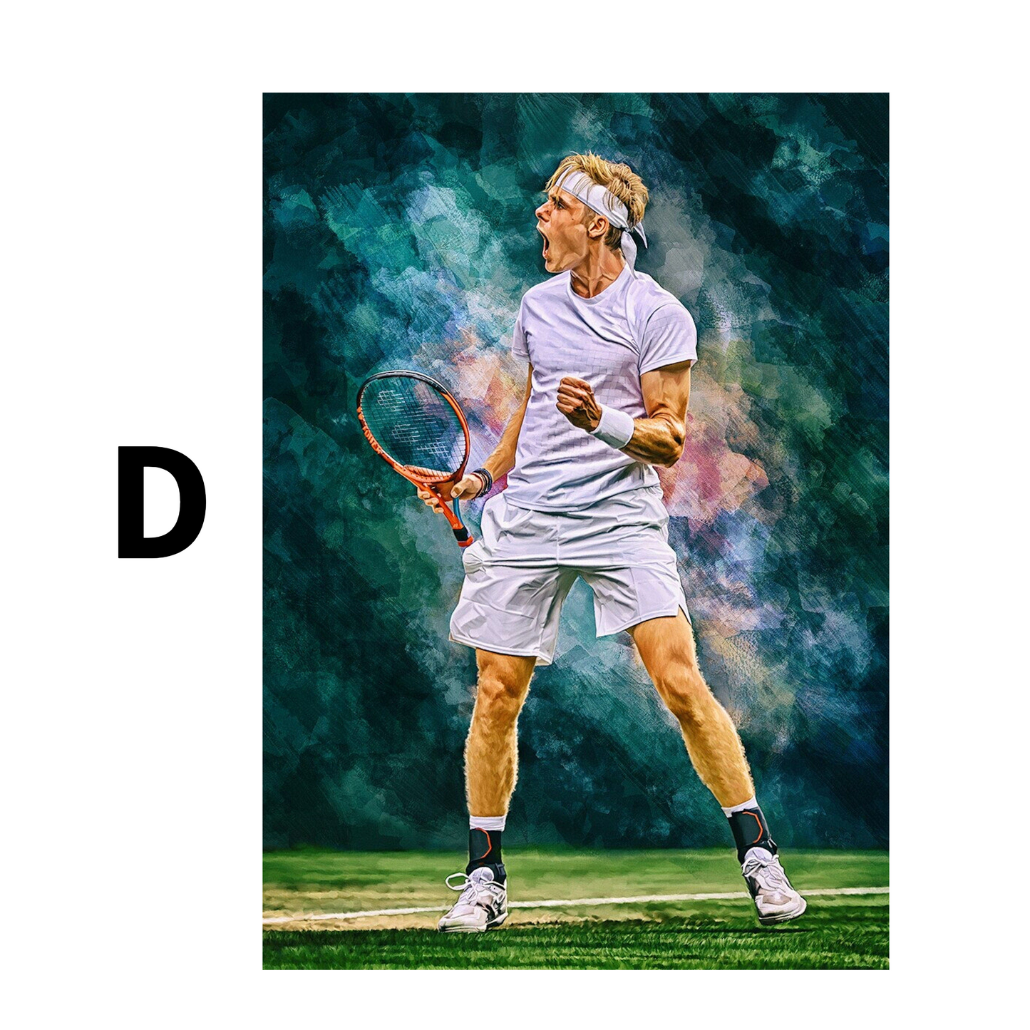 Tennis Spieler Jubel Sieger Pokal · Geschenkidee · Deko Print ohne Rahmen
