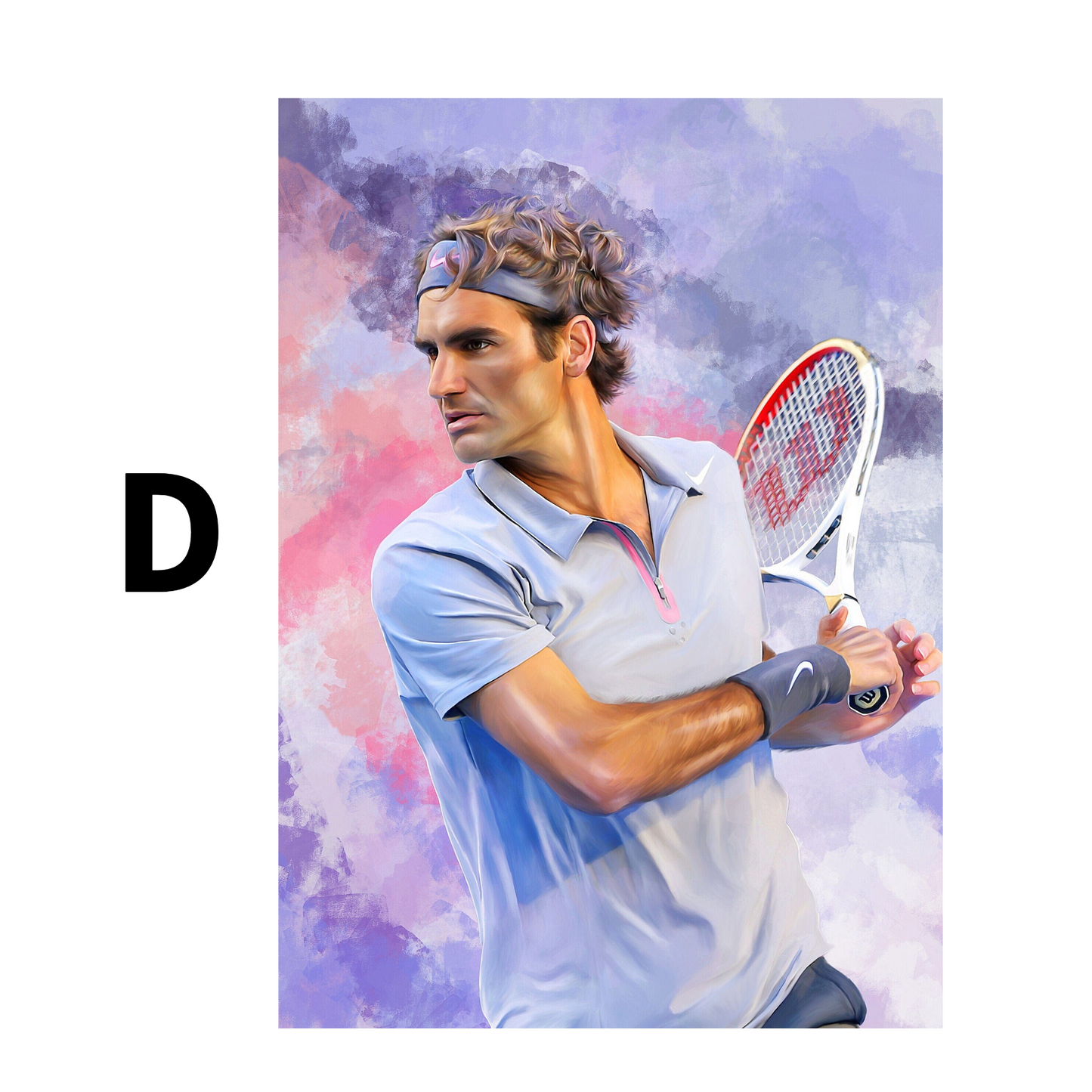 Poster Tennis Spieler Roger Federer · Geschenkidee · Deko Print ohne Rahmen