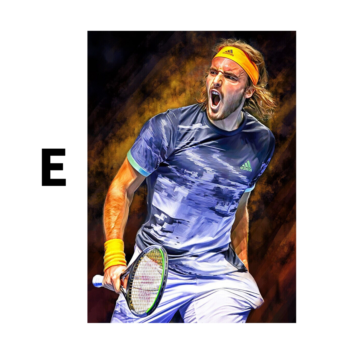 Tennis Spieler Jubel Sieger Pokal · Geschenkidee · Deko Print ohne Rahmen