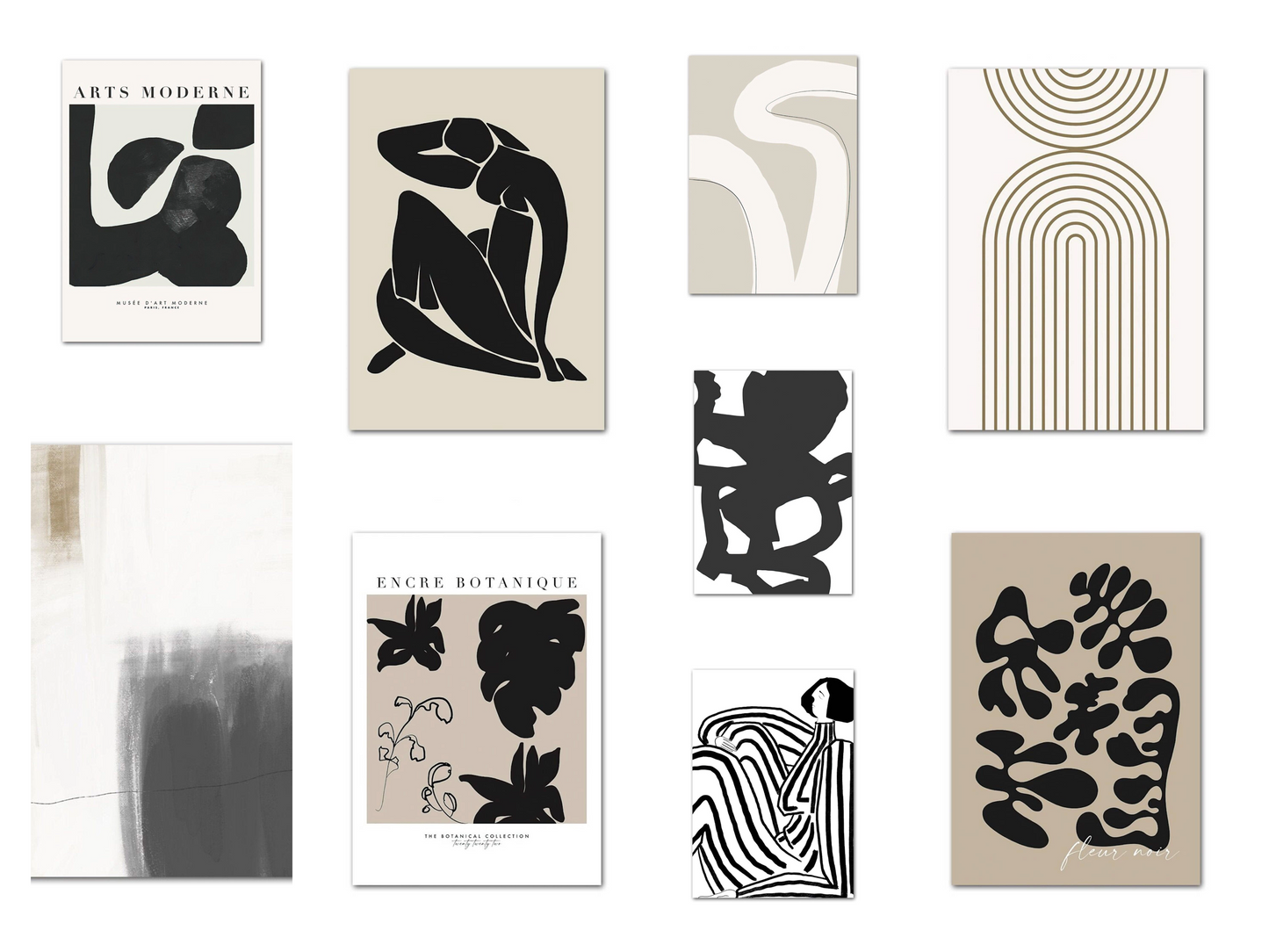 Poster Abstrakt Gallerie Wand als Deko Print ohne Rahmen
