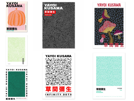 Poster Modern Yayoi Kusama Abstrakt Wandkunst| Bilder Wohnzimmer | Wandbilder Schlafzimmer | Deko Print ohne Rahmen | Bilder  Kunstdruck