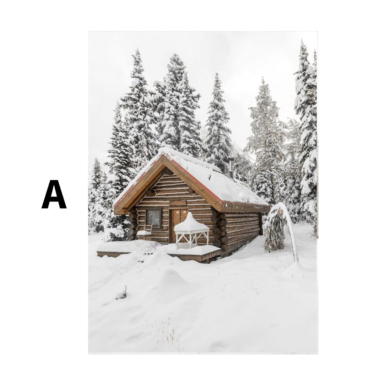 Winter Frostblätter Rentier Frostblätter Poster  · Bilder Wohnzimmer · Wandbilder Schlafzimmer · Deko Print ohne Rahmen