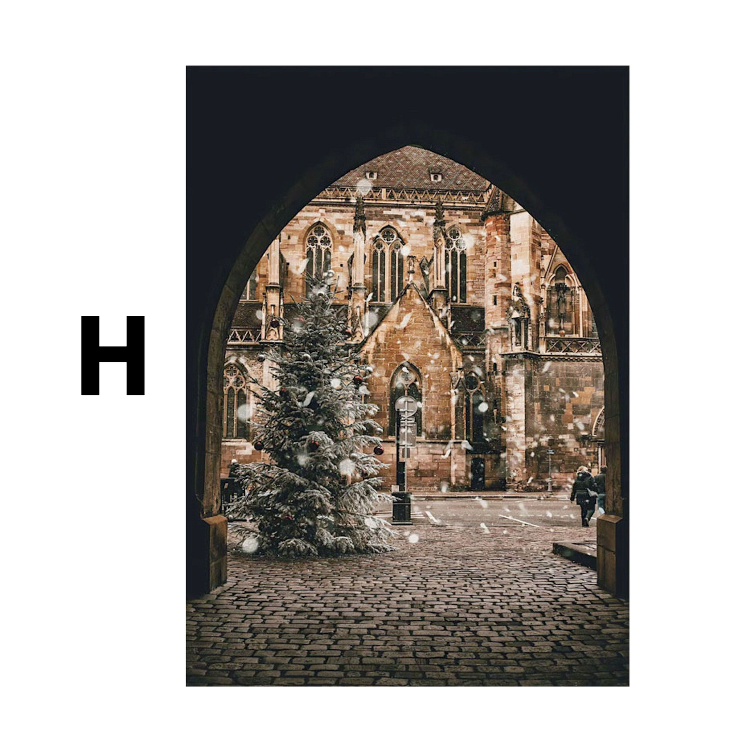 Poster New York Weihnachtsbaum Zimtplätzchen Kathedrale | Bilder Wohnzimmer | Wandbilder Schlafzimmer | Deko Print ohne Rahmen | Bilder