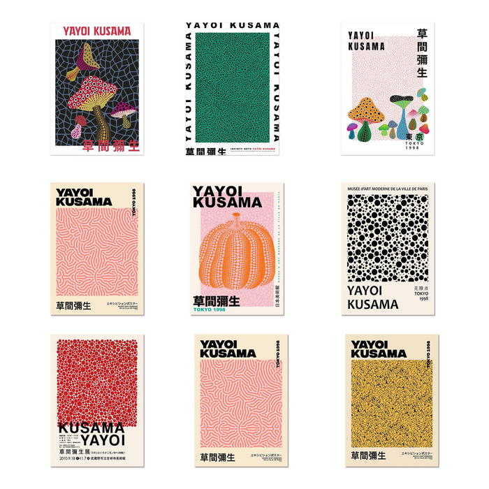 Abstraktes Kusama Poster in Beige