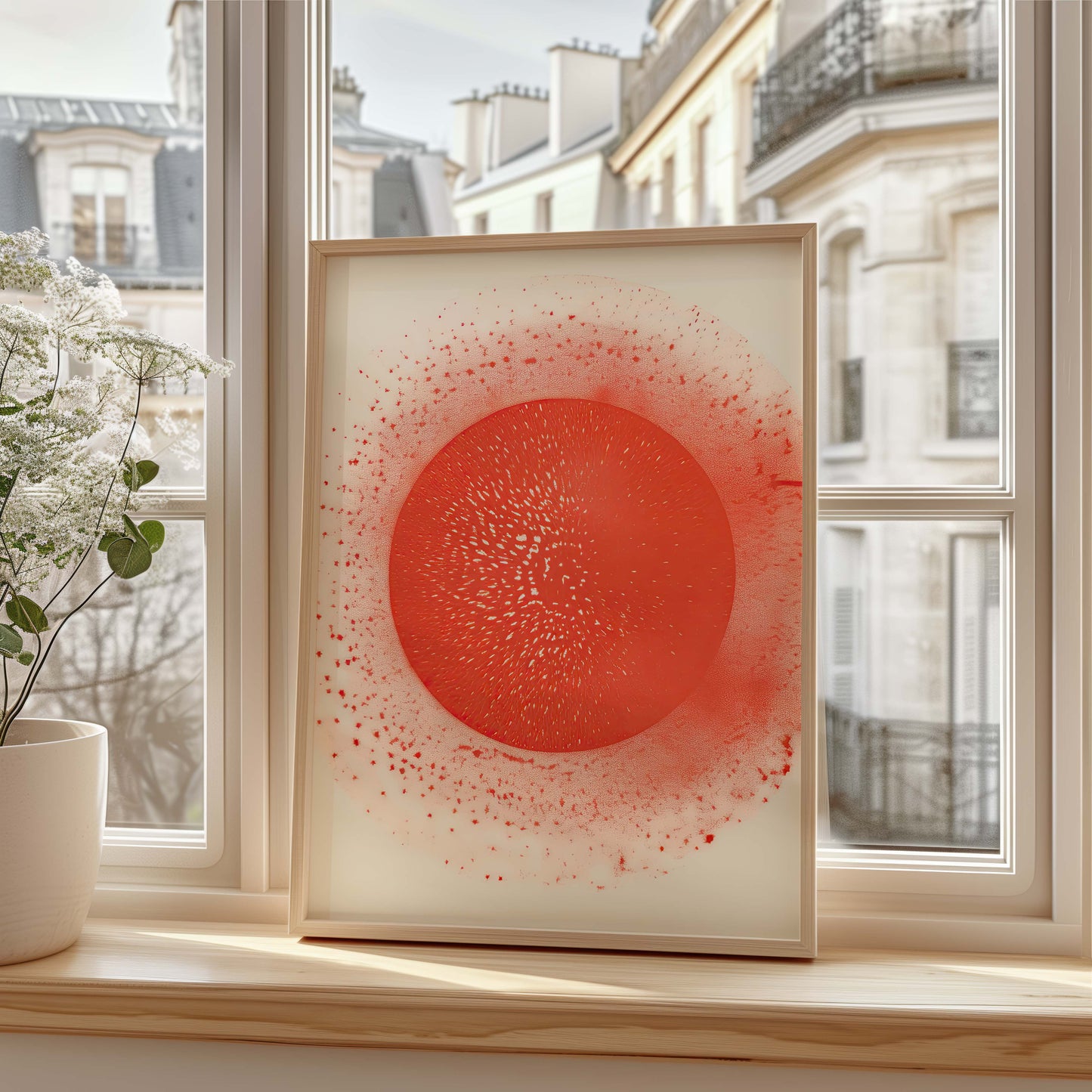 Japan Poster · Geschenkidee · Zen Kalligrafie Fuji Geisha und Lotusblüten · Dekoprint ohne Rahmen