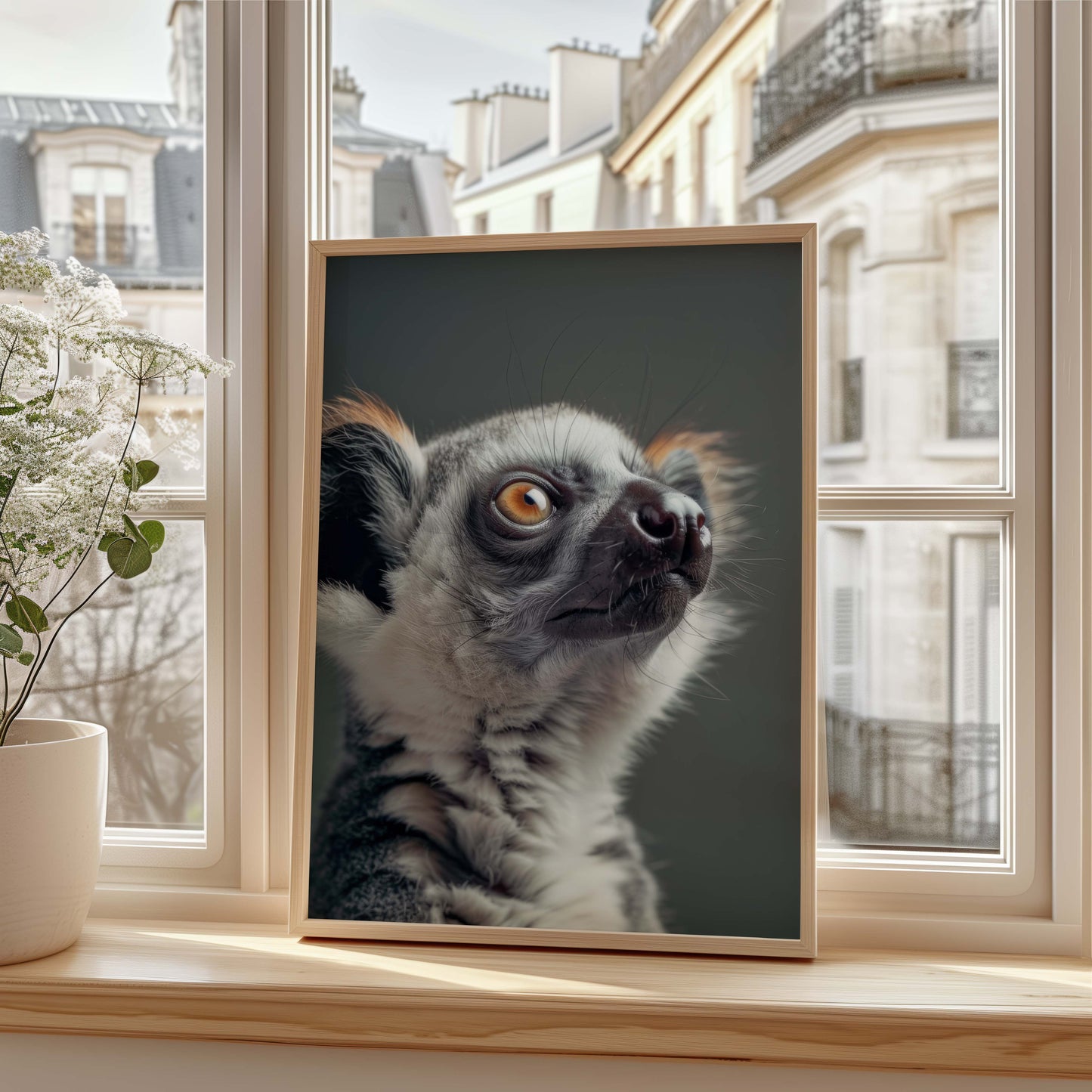 Niedliche Tiere Poster · Geschenkidee · Eichhörnchen, Lemur und Fledermauskatze · Dekoprint ohne Rahmen