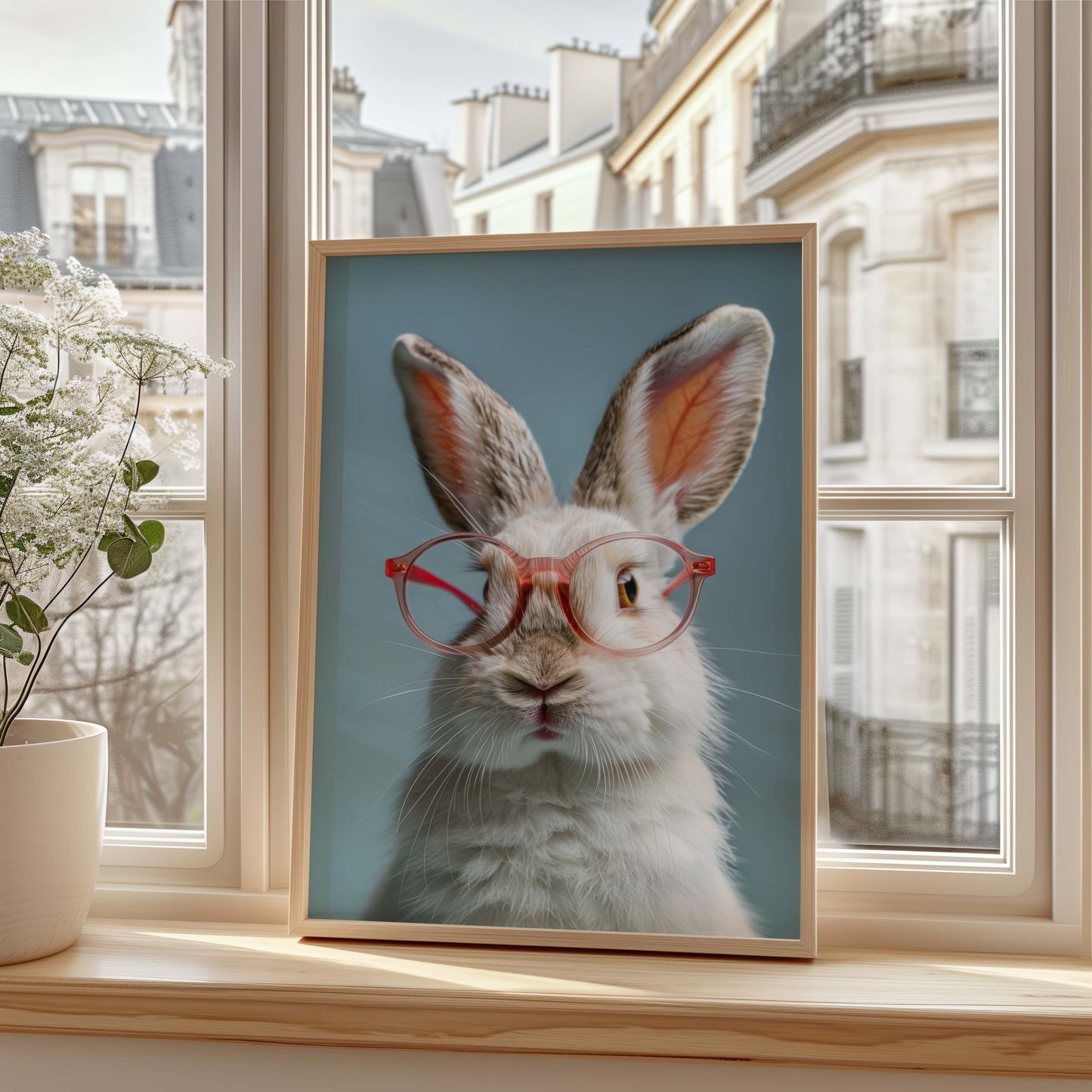 Niedliche Tierporträts Poster · Geschenkidee · Koala, Hase, Kaninchen und Kletterbeutler · Dekoprint ohne Rahmen