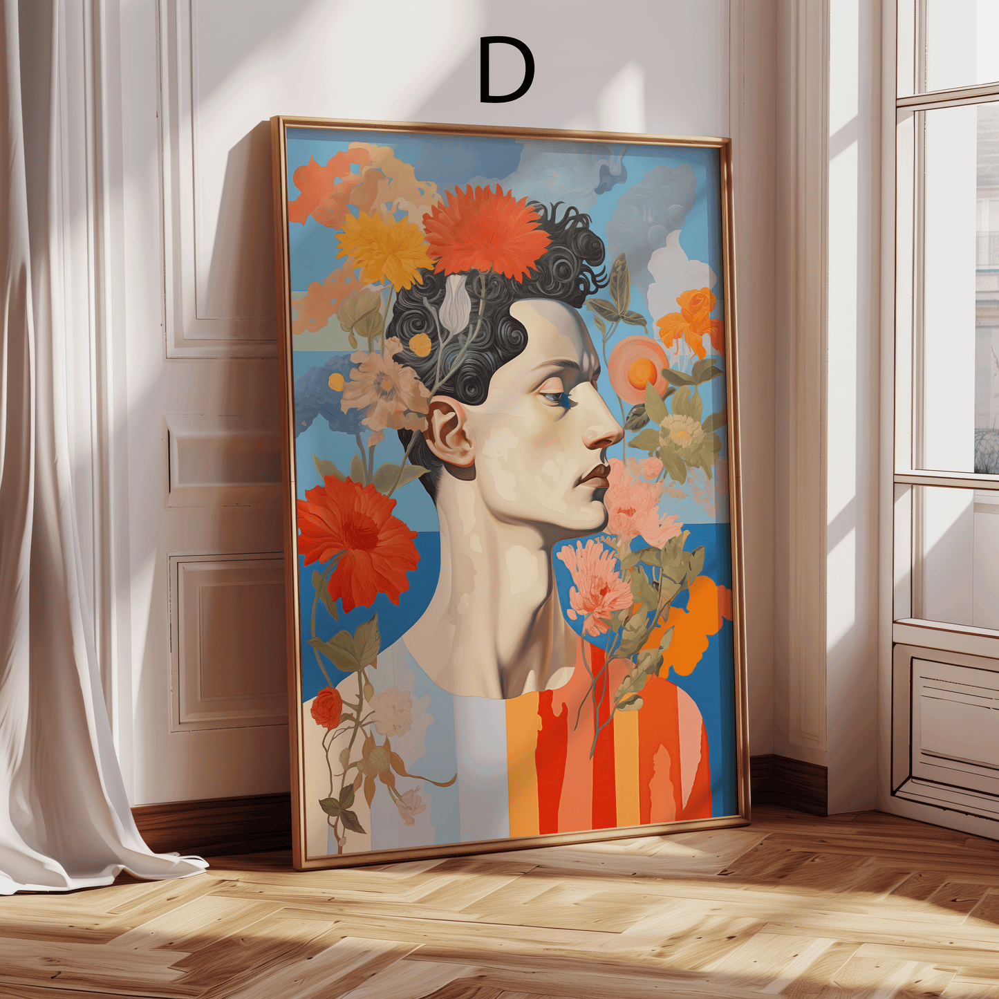 Moderne Kunst Poster · Geschenkidee · Zeitgenössische Porträts Meditation Minimalistische Interior Kunst · Dekoprint ohne Rahmen