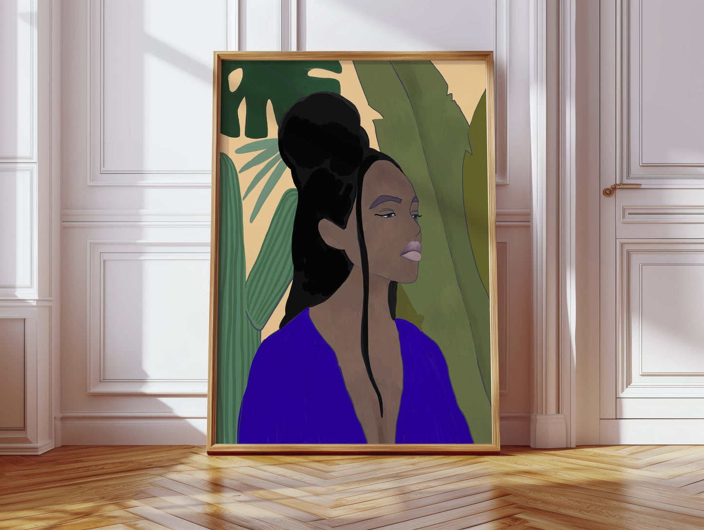 Violette Muse Poster · Geschenkidee · Abstrakte Frauenkunst Line Art Moderne Farbkunst · Dekoprint ohne Rahmen