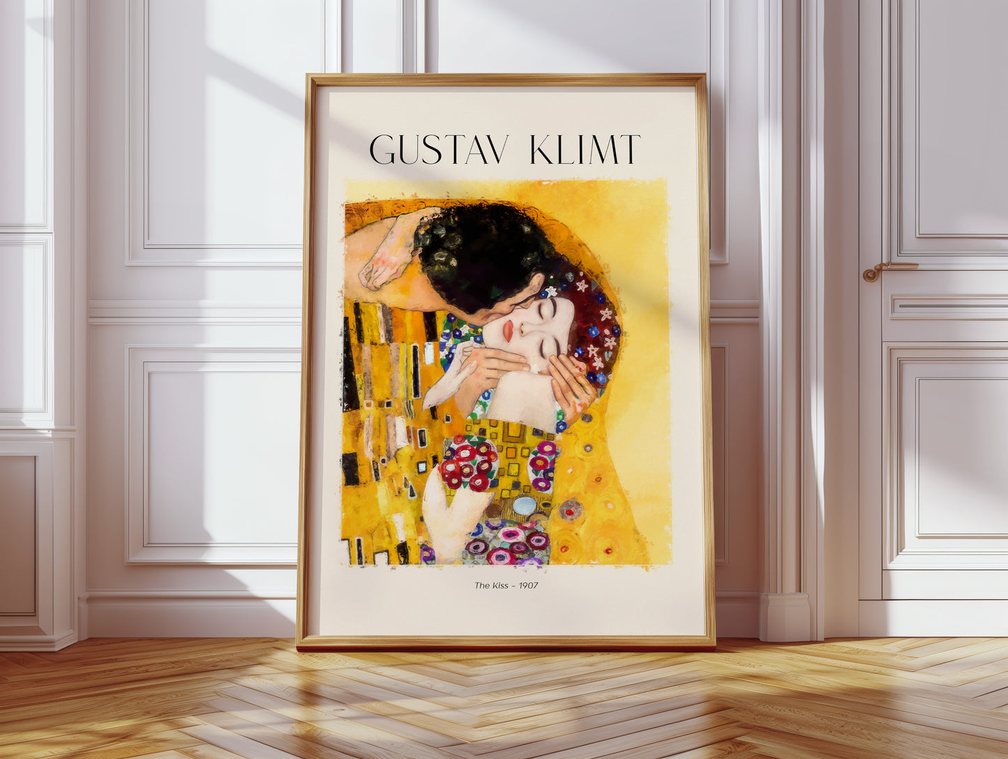 Gustav Klimt Poster · Geschenkidee · Der Kuss Goldene Kunst Ikonische Jugendstil Wandkunst · Dekoprint ohne Rahmen