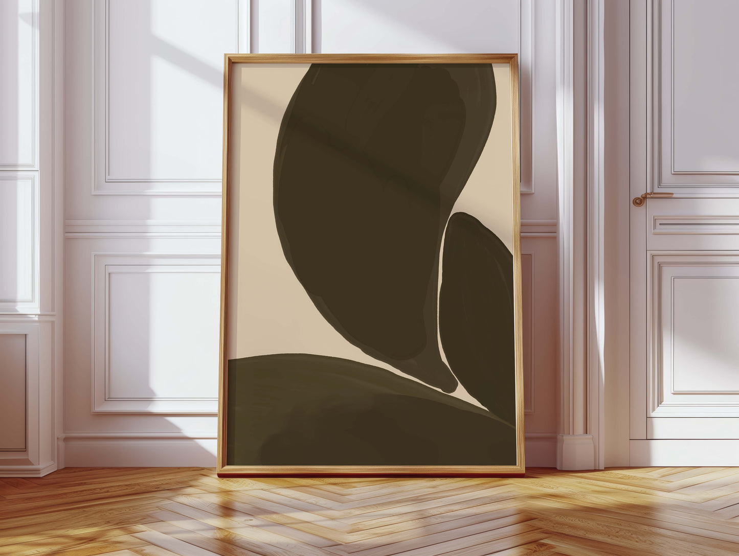 Abstrakte Frauen Kunst Poster · Geschenkidee · Moderne feminine Formen, Blumen und Tauben · Dekoprint ohne Rahmen