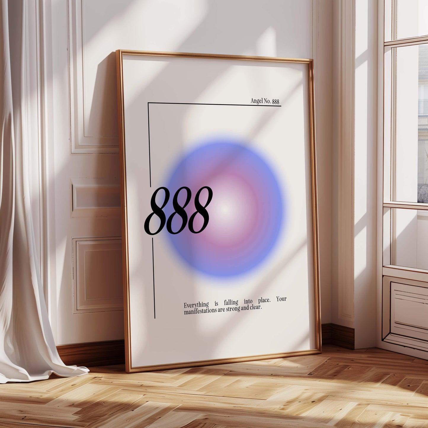 Engelszahlen Poster · Geschenkidee · Spirituelle Zahlenkunst mit Aura Farben · Meditation Deko · Dekoprint ohne Rahmen