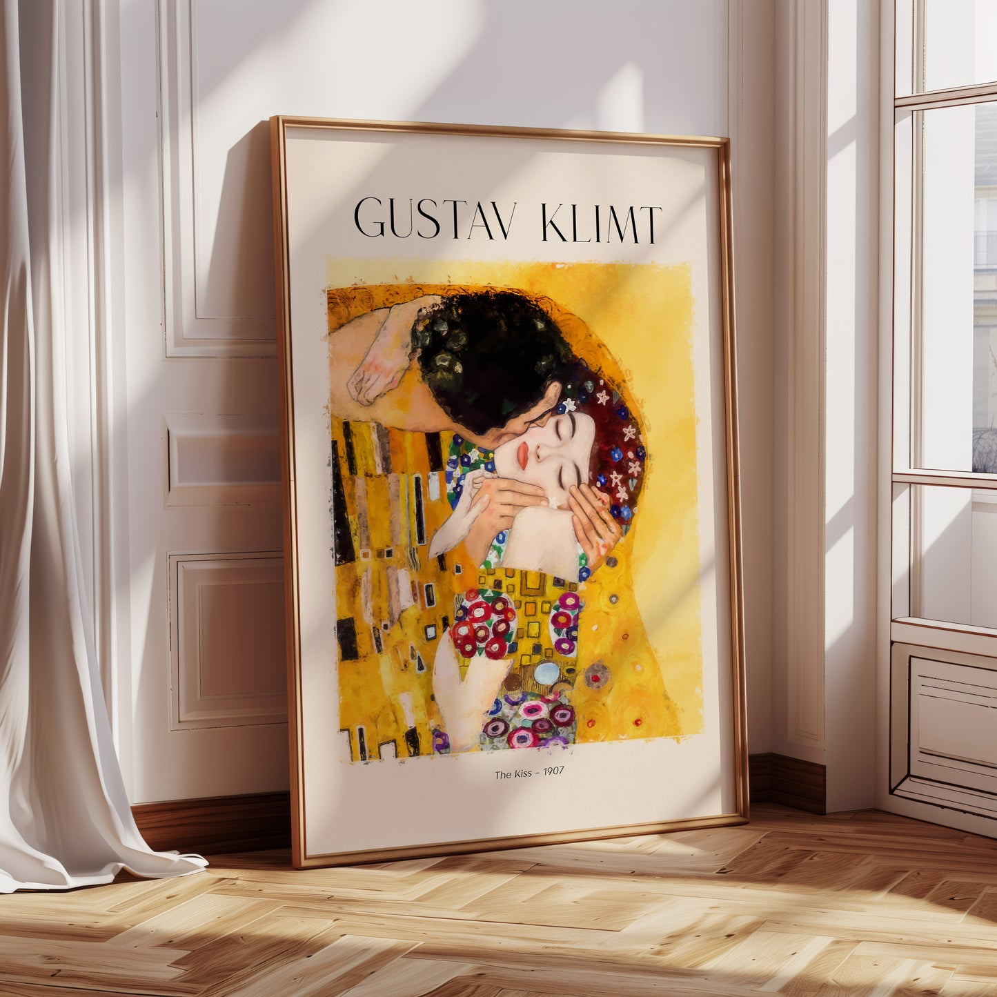 Gustav Klimt Poster · Geschenkidee · Der Kuss Goldene Kunst Ikonische Jugendstil Wandkunst · Dekoprint ohne Rahmen
